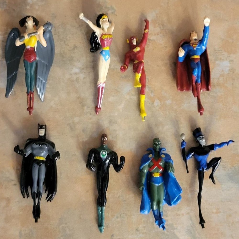 Justice League The Animated Series Launcher Complete Set of 8 Superman Hawkgirl
